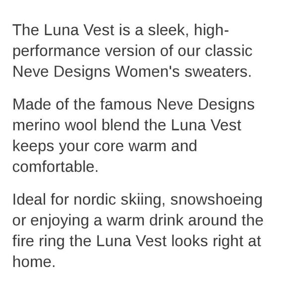 NWT Neve Luna Merino Vest - Picture 3 of 5